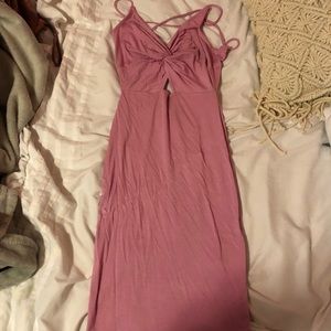 Pink dress knot in middle